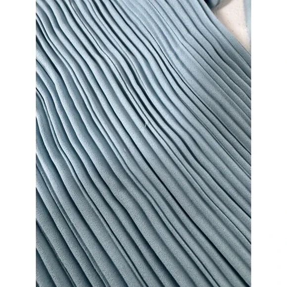 Vintage Jack Bryan Beaded Maxi Dress Pleated Blue Grecian Evening Prom Size S - Picture 15 of 16